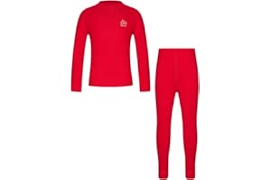 ranrann Enfant Garçon Fille Ensemble Thermique Chaud Hiver Maillot de Corps sous-vêtement et Pantalon Taille Elastique Pyjama 2-16 Ans