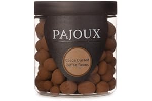 Pajoux Cocoa Dusted Coffee Beans (Small) 160g | Chocolate Covered Coffee Beans in a Gift Jar - Espresso Bean - Mocha - Palm Oil Free