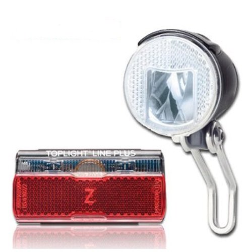 B&M LUMOTEC IQ Cyo Senso Plus 40 Lux mit Reflektor Schwarz Fahrradscheinwerfer Lichtset (inkl. Toplight Line Plus Rücklicht)