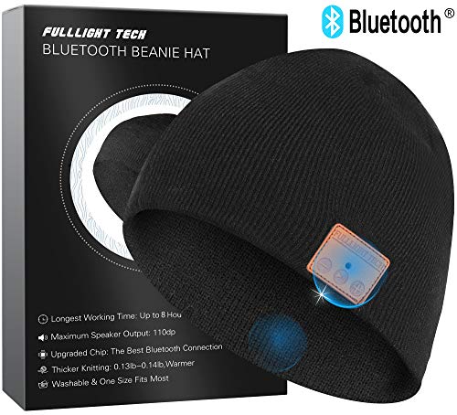 FULLLIGHT TECH Unisex Bluetooth Beanie Hat Auriculares Winter Running Music Knit Hat con Altavoces estéreo y micrófono Navidad para Hombres Mujeres Adolescentes Niños Niñas