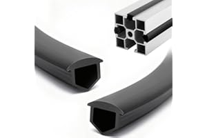 Aluprofil Kantenstreifen 12m Aluprofil Staubschutz 30x30, 40x40 Nut 8 Aluprofil Zubehör, Weiche PVC Abdeckungs für Item Profil 30/40 V Type Slot T Type Slot 3D Drucker (12m, Schwarz)