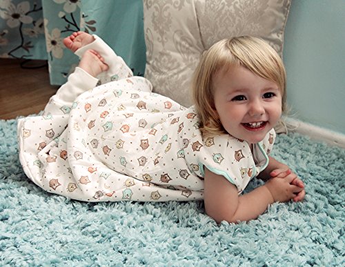 Schlummersack Sommer Babyschlafsack mit Füssen 0.5 Tog – Eulen – erhältlich in 4 verschiedenen Grössen - 2