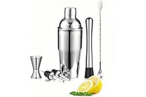 Bohrma Cocktailshaker 750 ml Martini Cocktailshaker med Inbyggd Sil – Professionell Barmans Kit med Mätglas, Likörshaker, Lik