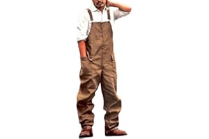 Yesgirl Herren Latzhose Retro Overalls Jumpsuit Männer Cargo Workwear Freizeit Arbeitshose Loose Fit Overall Latzanzug