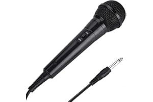 ANNADUE Micrófono De Karaoke Dinámico, Micrófono De Mano con Cable, Micrófono De Voz Omnidireccional Portátil para Canto De Karaoke, Discursos, Bodas Y Actividades Al Aire Libre(Negro)