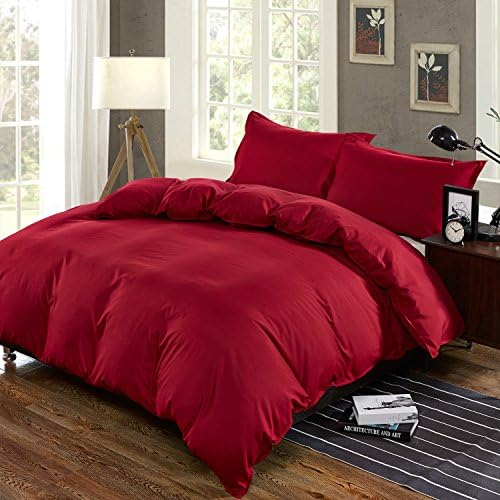 IneShe 3pc Duvet Cover Set King Size(1 Duvet Cover and 2 Pillow Shams)Soft Solid Brushed Microfiber