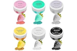 HEYBALON Edible Glitter - 6 Colours 100% Luster Dust Edible, Shimmer Dust Food Colouring Powder for Cake Decorations, Buttercream, Drink, Cocktails, Fondant (3g Each) (Model B)
