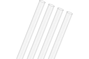 M METERXITY 4-Pack Clear Rigid Acrylic Pipe, 7mm[0.28"] ID x 9mm[0.35"] OD Plastic Round Tube for Water Cooling System/Lamps/Fountains/Aquariums/Display Stand, Acrylic Tubing [305mm/12IN]