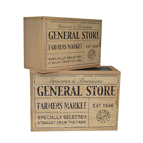 Retro Vintage 'General Store' de madera caja de almacenamiento Caja co