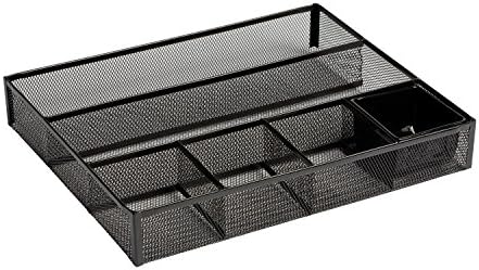 ROLODEX Deep Desk Drawer Organizer, Metal Mesh, Black (22131) 11.75 inches long by 15.25 inches wide