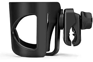 Shiwaki Porte-gobelet Universel 360 Rotatif Noir Plastique ABS Accessoire Poussette Accessoires