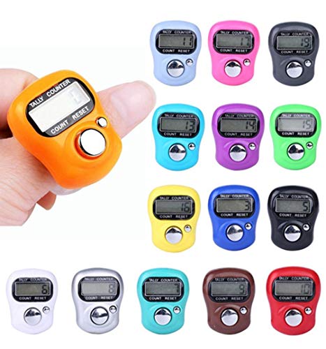 EUYOUZI Tally Counter,Digit Digital LCD Electronic Finger Hand Ring Knitting Row Tally Counter (Random)
