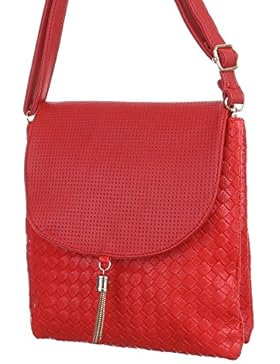 Damen Tasche, Kleine Perforierte Umhängetasche, Kunstleder, TA-C248