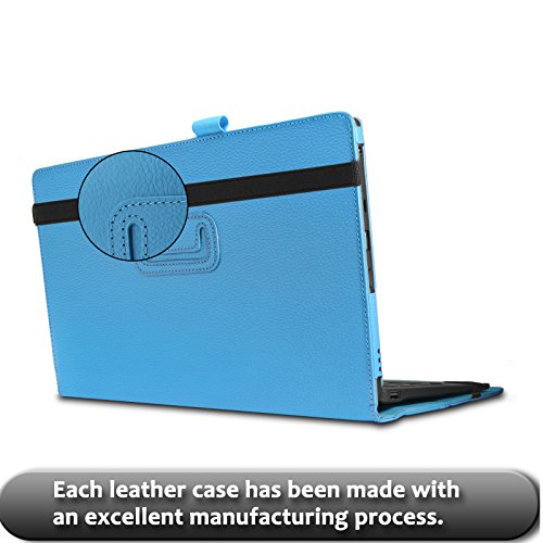 TrekStor SurfTab twin 11.6 Hülle Case -Infiland Slim Fit Folio PU-lederne dünne Kunstleder Schutzhülle Cover Tasche für TrekStor SurfTab twin 11.6 Volks-Tablet, 29,5 cm (11.6 Zoll 2in1 Tablet-PC) (mit Auto Schlaf / Wach Funktion,Tablet und Tastatur sind nicht entgehaltet) (Hellblau) - 6