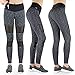 Produktbild Formbelt Variosports [Leggings mesh mit Tasche lang] - Laufhose Fitness Stretch-Hose hüfttasche hoher Bund Tummy Control für Smartphone iPhone Handy Netzstoff schwarz-grau L