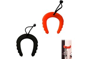 CARRENEU 2 Stück Türkordel Klemmschutz, Türstopper Klinke,Klemmschutz für Türen,Türklinken Stopper,für Türen Haustier und Kinder Fingerschutz, Schwarz + Orange