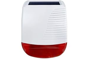 Lumière Solaire d'alarme stroboscopique 120 DB Son Lumière de sirène de sécurité IP67 Imperméable pour la Maison, Ferme, Grange, Villa, Yard (Work with YISEELE Alarm System)