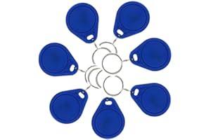 AOAMZ 50 x RFID Badges 13.56Mhz UID Changement de Porte-clés modifiable Mif 1K Token NFC Tag Proximité Transpondeur Réinscriptible RFID Écriture Accessable Carte de contrôle d'accès - Bleu