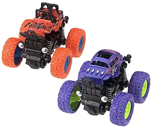 AASTHA IMAGINE #1 Monster Truck Toys - Push & Go Toy Trucks Friction Power 4 Wheel Drive Vehicles Toy for Toddlers Children Boys Girls Kids (Pack of 2 PCS}; Multi Color)