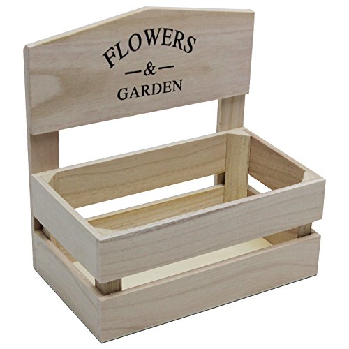 2tlg. Set Pflanzgefäß Pflanzkasten Flowers & Garden Holz H21/24cm Pflanzbehälter Kräutergarten Küchengarten - 4