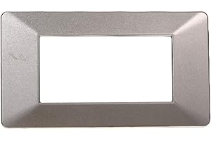 ZOREI Placca Compatibile Con Vimar Plana, Placche In Plastica, 1 Pezzo (4 Posti/Moduli,Titanio)