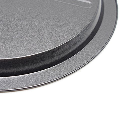 ufengke® 8 Zoll Kohlenstoffstahl Antihaft Pizzablech Kreuz Backen Hähnchen Blech Backblech,Schwarz - 3