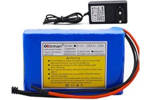 OKOMAN Batterie Au Lithium d'origine 24V 6Ah 6S2P Batterie 25.2v 6000mAh Vélo électrique Cyclomoteur/Batterie électrique/Li ION avec Chargeur