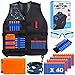Price comparison product image INNOCHEER Tactical Vest Kit for Nerf Guns N-Strike Elite Series for Kids 3-8 Years with 40Pcs Refill Darts, Reload Clips, Tactical Mask, Wrist Band,Protective Gasses