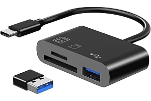 YRIKE USB C SD Kartenleser, USB C zu SD/Micro SD/USB 2.0 Adapter, TF Speicher kartenleser kompatibel mit Typ C Geräten wie Samsung, MacBook, Laptop, Tablet, etc