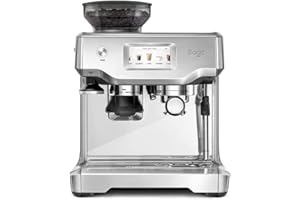 ‎SAGE Sage Appliances Barista Touch Espressomaschine und Kaffeemaschine mit Milchaufschäumer, Siebträgermaschine, SES880, Gebürstetes ,2 liters, Edelstahlgrau