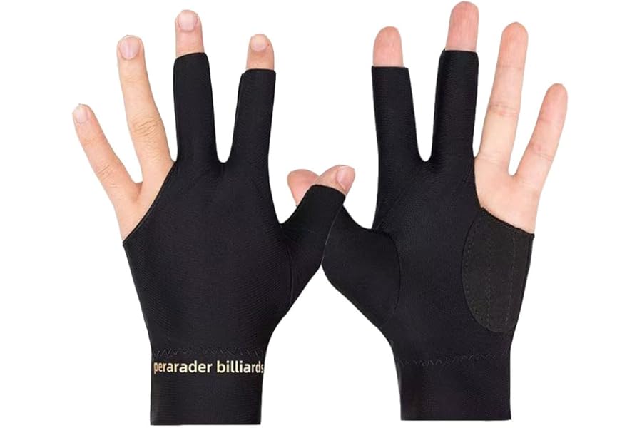 ZHUOEEDAAY 2PCS Pool Glove Left Hand Mens Snooker Glove Snooker Gloves Left hand Anti Slip Billiard Glove 3 Fingers Show Gloves for Men Women