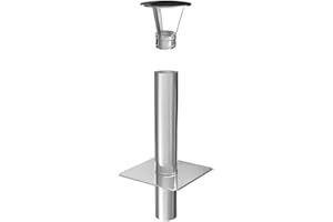 SCHORNSTEIN-ZENTRALLAGER Schornsteinverlängerung Kaminverlängerung einwandig DN Ø 180 mm 0,5 m + Haube