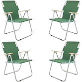 Bofigo 4 Pieces Garden Chair Folding Chair Balcony Chair Green