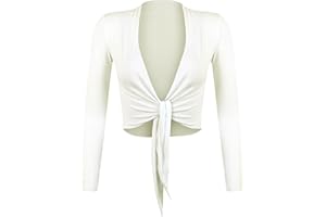 Gloop Damen Schöne, Elegante Bolero Jäckchen Langarm Bolero zum Knoten
