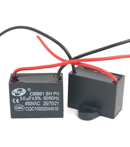 2 Condensateurs CBB61 6uF 450V AC - Pour Climatiseur, Ventilateur, Moteur - Lot De 2 Pièces Fasizi