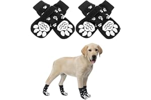 Lajiakoy Calcetines Antideslizantes para Perros con Protectores de Patas, Calcetines Antideslizantes de Calcetines Antideslizantes Control de Tracción para Interiores para Perros (S)