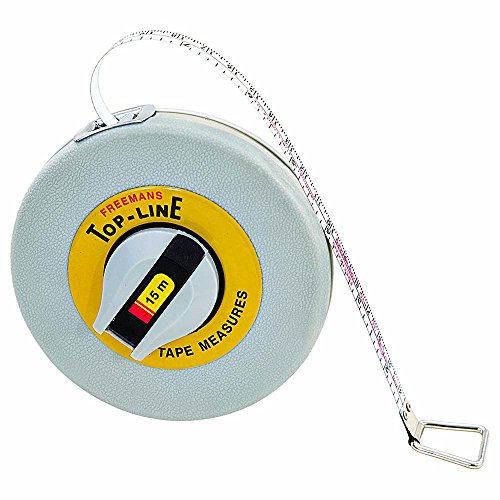 FREEMANS TW15 Top Line 15m:13mm Steel Measuring Tape - 15m/50ft || Unbreakable ABS Case || Stainless Steel Band || Dura Coat Tape Blade || Stainless Steel Mouth with End Hook