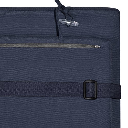 Beautissu Auflage für Deckchair LoftLux DC 175x45x5cm Luxus Polster-Auflage Liege-Stuhl - Bezug abnehmbar Dunkel-Blau - 