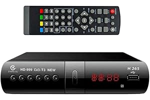 SQUADO Decoder Digitale Terrestre DVBT-2 H.265 HEVC-10 FULL HD HDMI/SCART USB LAN con Display Telecomando