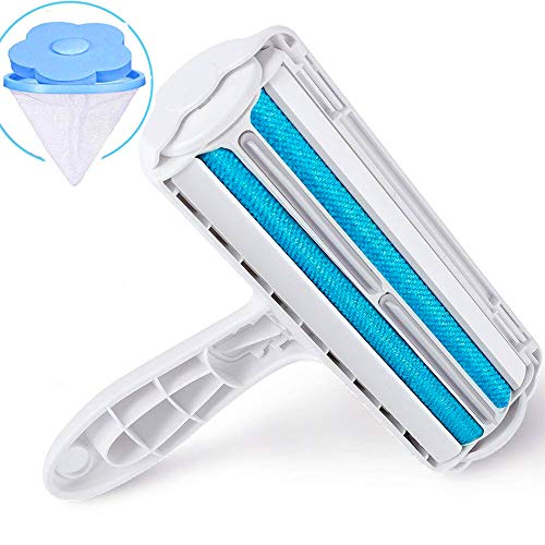 AMBITO - Rullo per peli di Animali Domestici, Spazzola per Pelucchi, Pratico Strumento per Rimuovere i peli di Animali, Appendiabiti e mobili con Sacchetto Filtro in Rete per Lavatrice