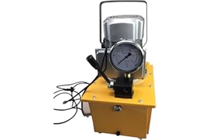 LIGHTAKAI 750W Elektrisch Hydraulikpumpe, 220V 7L Elektrohydraulikpumpe 2-70Mpa Elektrische Jack Split Hydraulikpumpe Hydraulikmotor Pumpe mit 1.8m Ölschlauch Manuelle Ventil, 1400rpm (Gelb)