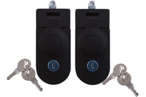 PETSOLA 2 Pièces Encastré Loquet de Porte Serrure à Compression Bouton Poussoir Loquet de Levier pour Bateau RV