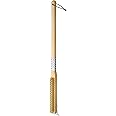 G.a HOMEFAVOR Pizza Oven Brush, Pizza Stone Cleaning Brush with Scraper, Brass Bristles and Stainless Steel Scraper, Barbecue Grill Cleaning Tool Pizza Oven Accessories with Wood Handle