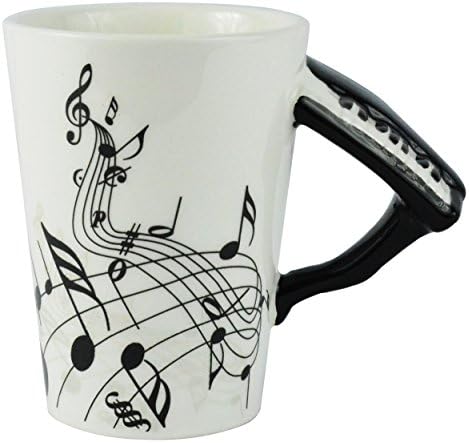 Fairly Odd Novelties Black Piano Coffee Mug, Ceramic, White