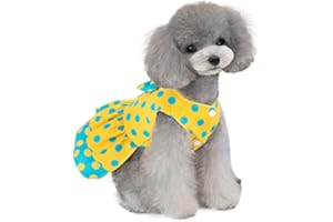 Barrageon Gatti Cani Abito Animale Domestico Camicia Gonna Carino Bowknot Estate Piccolo Media Vestito Abiti(Giallo-M)