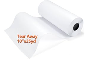 Siumir Stickvlies Rolle 10" x 25 yd (Abreißen), 50gm Stickpapier Papierträger, Drucken oder Zeichnen Zeichenstabilisator für Hand- und Maschinenstickereien - Kein Kleber