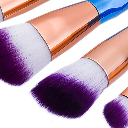 NEEDOON 12 Stück Rainbow Make Up Pinsel Set Foundation Powder Augenbrauen Eyeliner Blush Kosmetische Concealer Pinsel mit Lagerung Tasche - 4