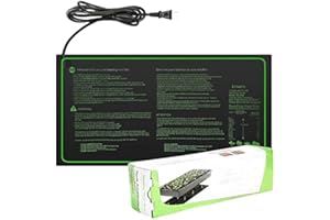 Allwins Heated Propagator, Seedling Heat Mat Hydroponic Seed Plant Heat Pad PVC Black Waterproof for Indoor Outdoor Gardening (20" x 10")