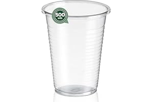 Maxi Products - 500 gobelets en plastique réutilisables - 200 cc - Verres recyclables - Haute résistance - Verres incassables - Célébrations - Gobelets à café - Gobelets rafraîchissants - Incassables