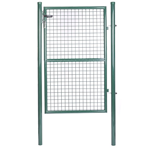 Topgoods Gartentür Gartentor Hoftor Zauntür Wellengitter Tür Tor Garte Grün 150 x 100 cm (03)